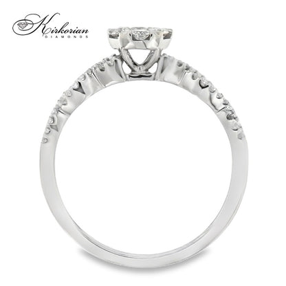 Годежен пръстен с диаманти 0.34 ct от бяло злато 18К – модел RN38B