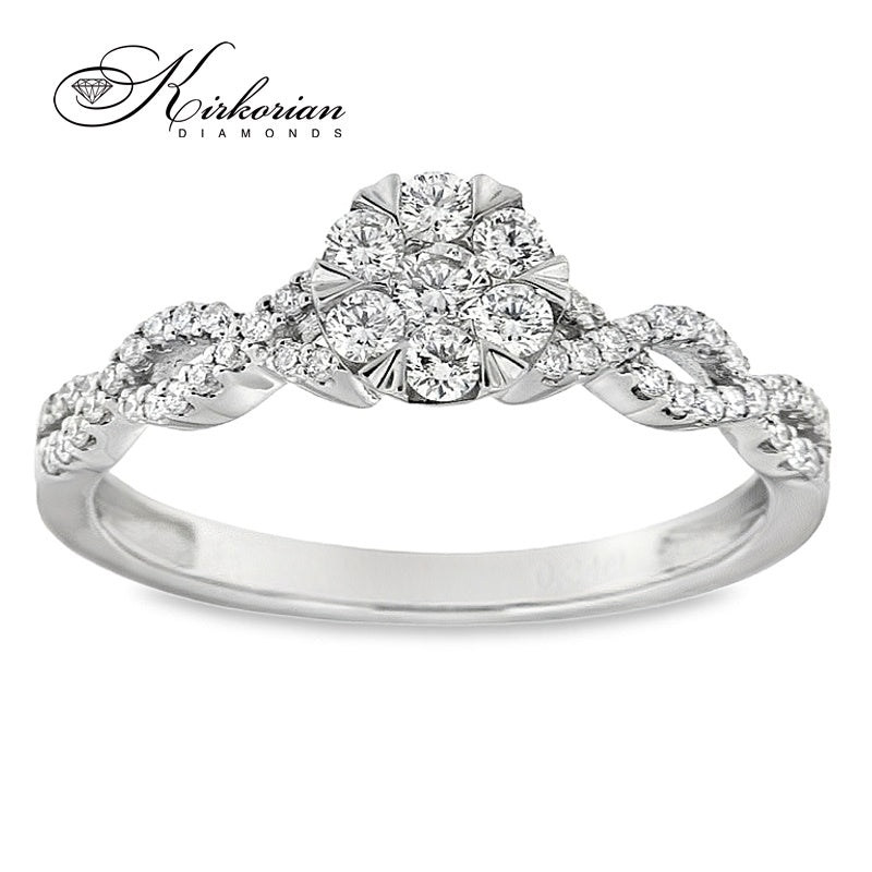 Годежен пръстен с диаманти 0.34 ct от бяло злато 18К – модел RN38B