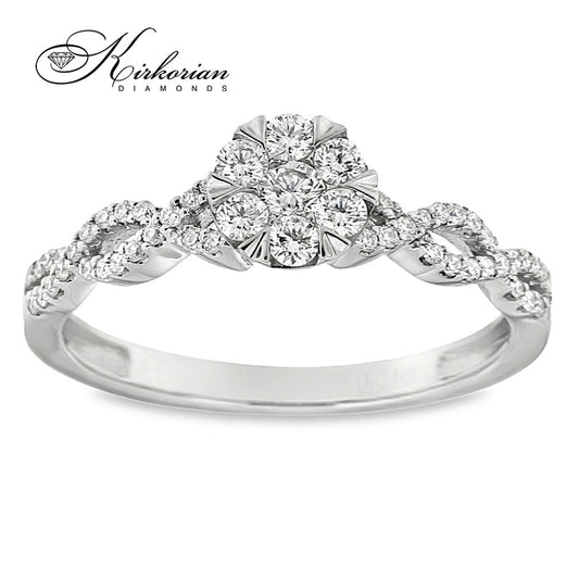 Годежен пръстен с диаманти 0.34 ct от бяло злато 18К – модел RN38B