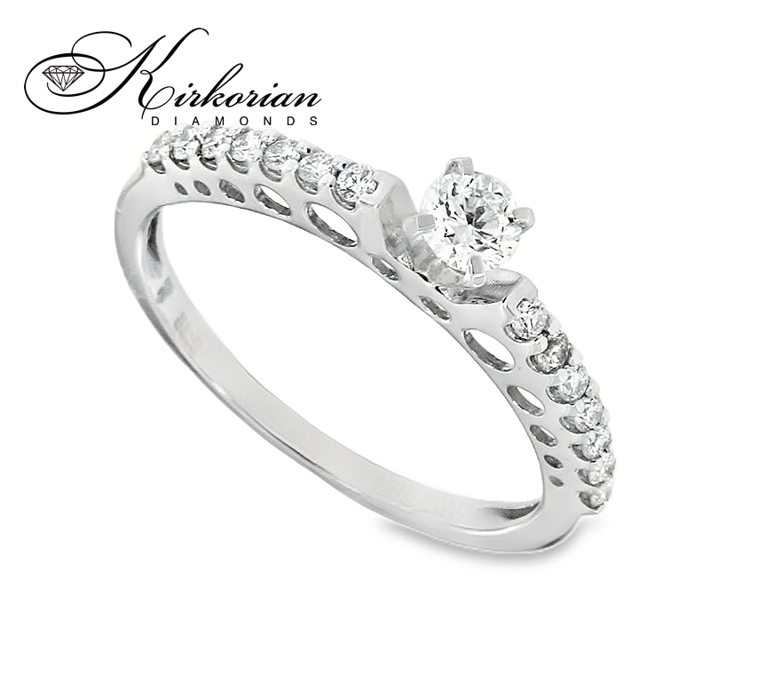 Годежен пръстен с диаманти 0.35 ct от бяло злато 14К – модел RN42