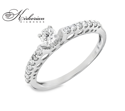 Годежен пръстен с диаманти 0.35 ct от бяло злато 14К – модел RN42