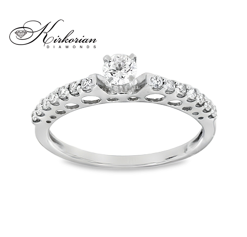 Годежен пръстен с диаманти 0.35 ct от бяло злато 14К – модел RN42