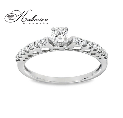 Годежен пръстен с диаманти 0.35 ct от бяло злато 14К – модел RN42