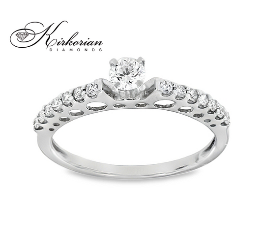 Годежен пръстен с диаманти 0.35 ct от бяло злато 14К – модел RN42