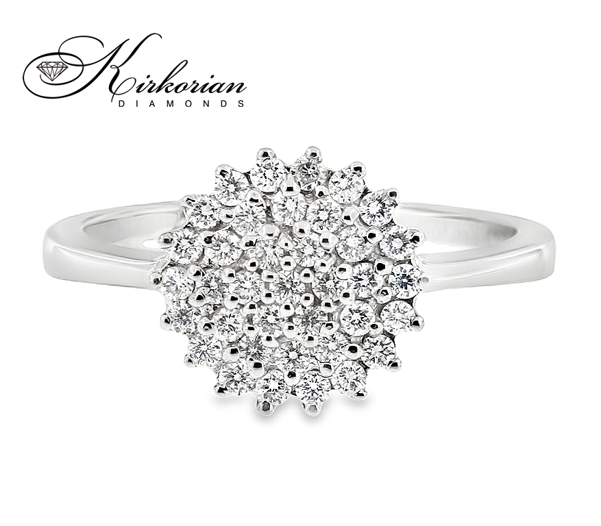 Пръстен с диаманти 0.35 ct от бяло злато 14К – модел RN436