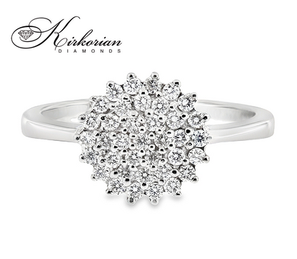 Пръстен с диаманти 0.35 ct от бяло злато 14К – модел RN436