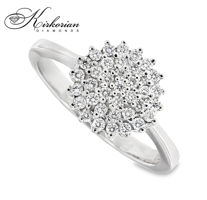 Пръстен с диаманти 0.35 ct от бяло злато 14К – модел RN436