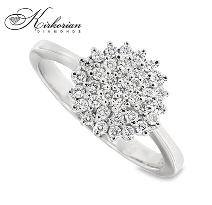 Пръстен с диаманти 0.35 ct от бяло злато 14К – модел RN436