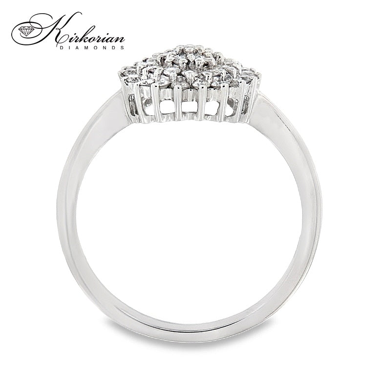 Пръстен с диаманти 0.35 ct от бяло злато 14К – модел RN436