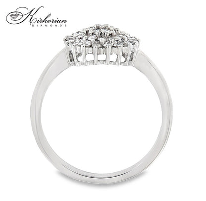 Пръстен с диаманти 0.35 ct от бяло злато 14К – модел RN436