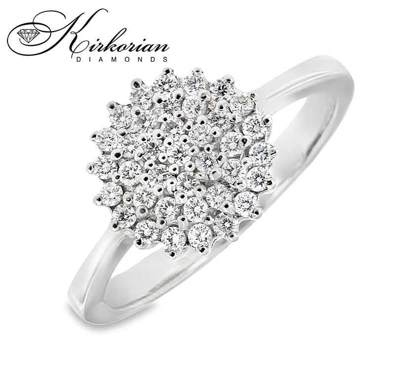 Пръстен с диаманти 0.35 ct от бяло злато 14К – модел RN436