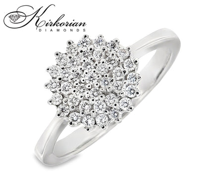Пръстен с диаманти 0.35 ct от бяло злато 14К – модел RN436