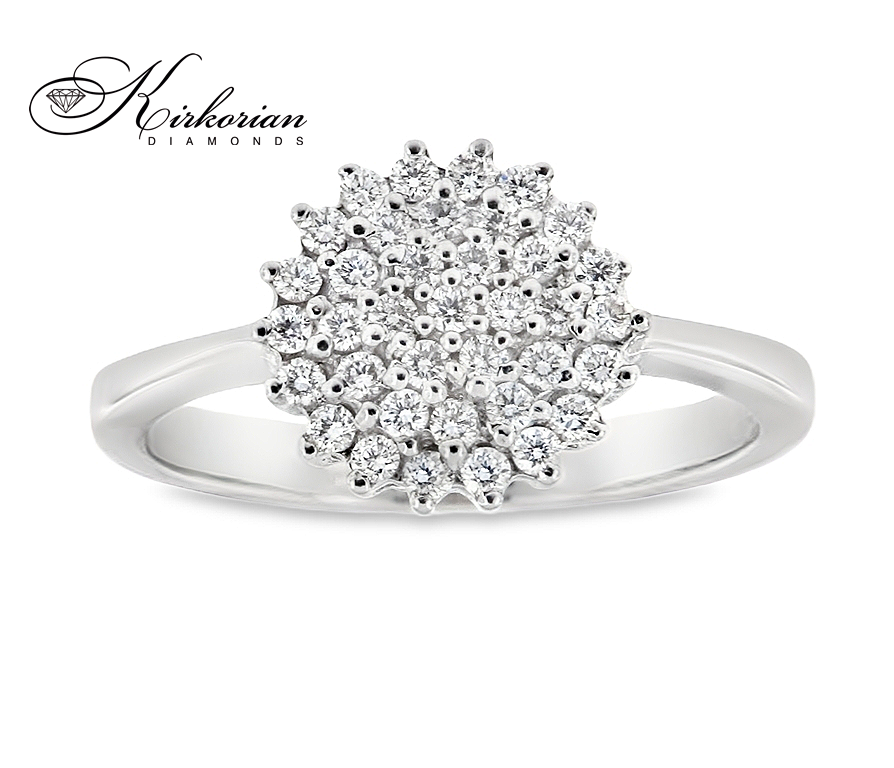 Пръстен с диаманти 0.35 ct от бяло злато 14К – модел RN436