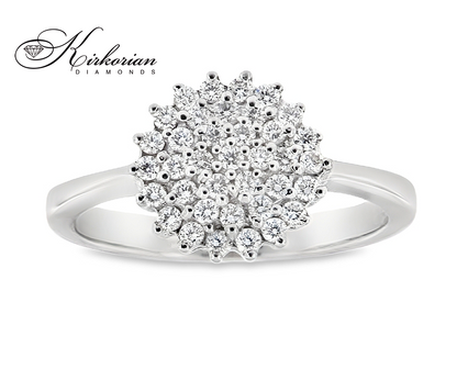 Пръстен с диаманти 0.35 ct от бяло злато 14К – модел RN436