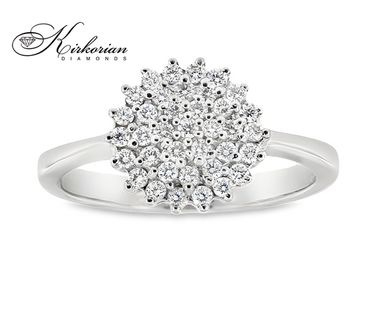 Пръстен с диаманти 0.35 ct от бяло злато 14К – модел RN436