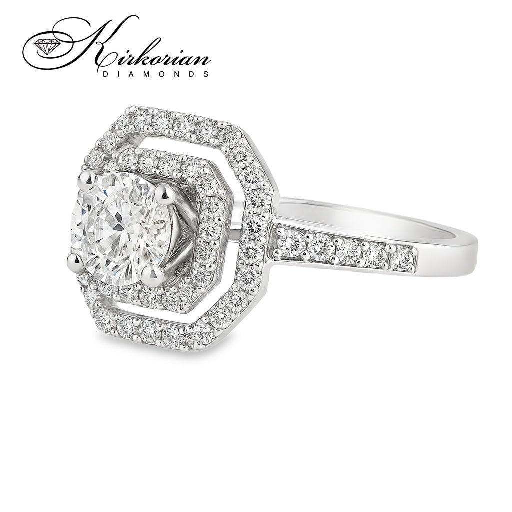 Годежен пръстен от бяло злато 14k с диамант 0.61ct – модел RN461