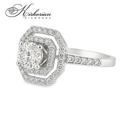 Годежен пръстен от бяло злато 14k с диамант 0.61ct – модел RN461