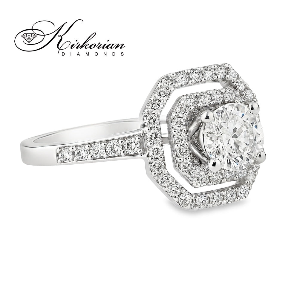 Годежен пръстен от бяло злато 14k с диамант 0.61ct – модел RN461