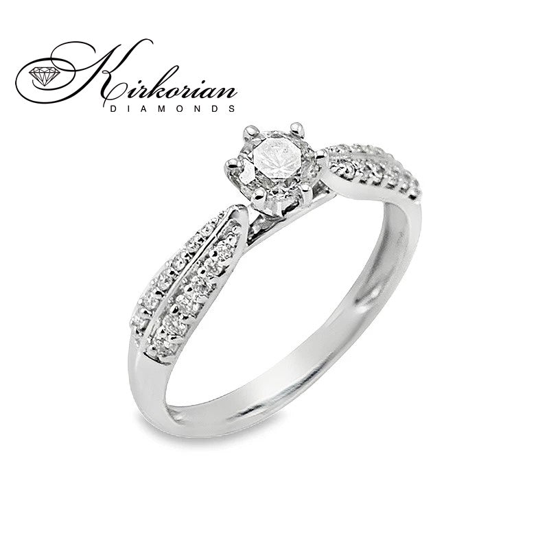 Годежен пръстен с диаманти 0.525ct бяло злато 14k – модел RN463