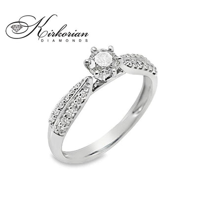 Годежен пръстен с диаманти 0.525ct бяло злато 14k – модел RN463