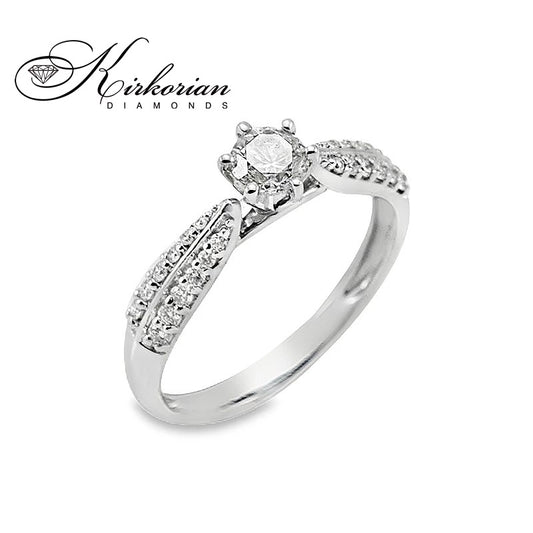 Годежен пръстен с диаманти 0.525ct бяло злато 14k – модел RN463
