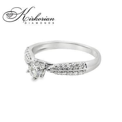 Годежен пръстен с диаманти 0.525ct бяло злато 14k – модел RN463