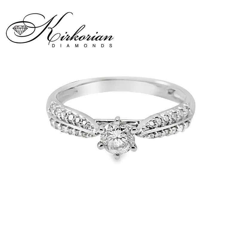 Годежен пръстен с диаманти 0.525ct бяло злато 14k – модел RN463