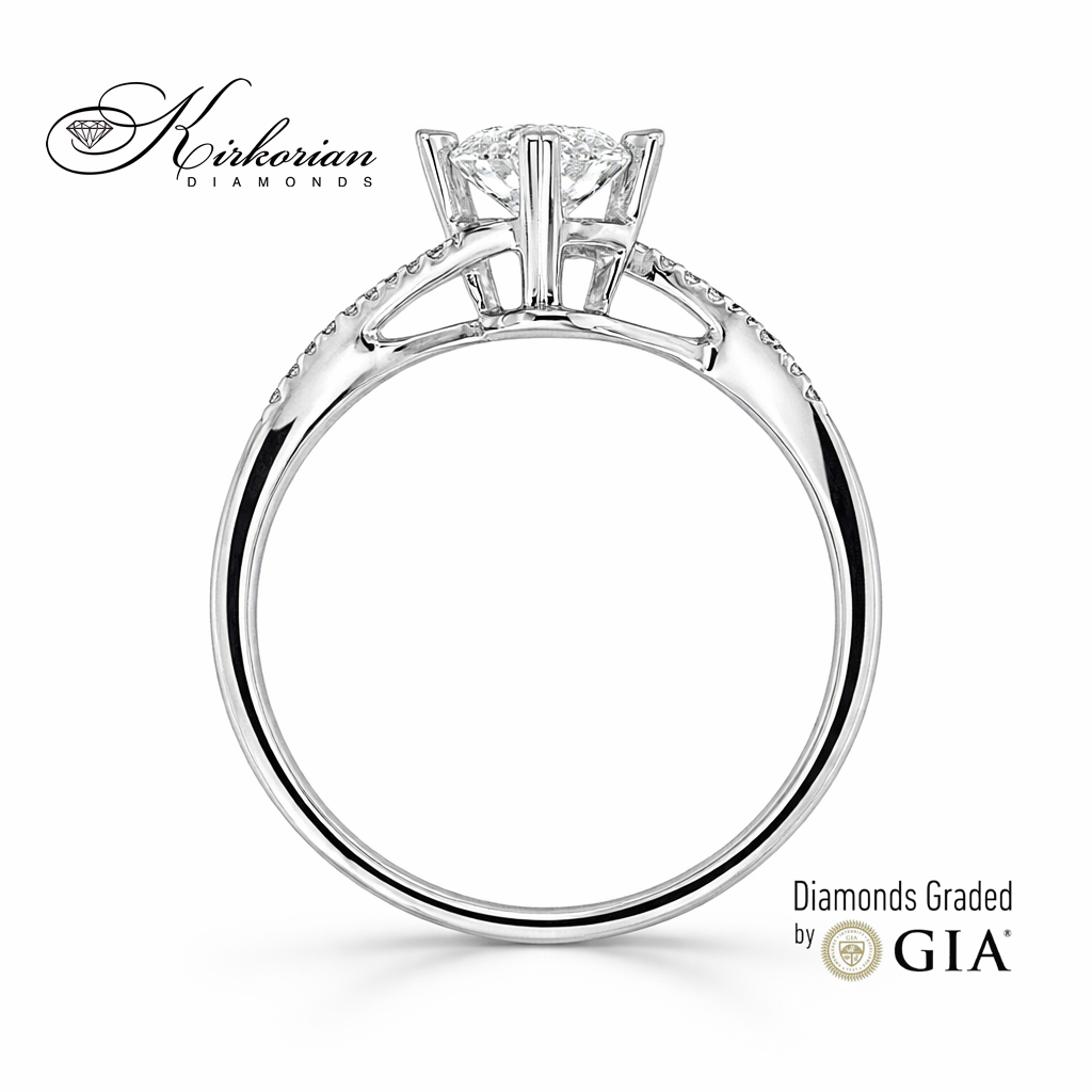 Годежен пръстен от бяло злато 18k с диаманти 0.55ct GIA – модел RN485