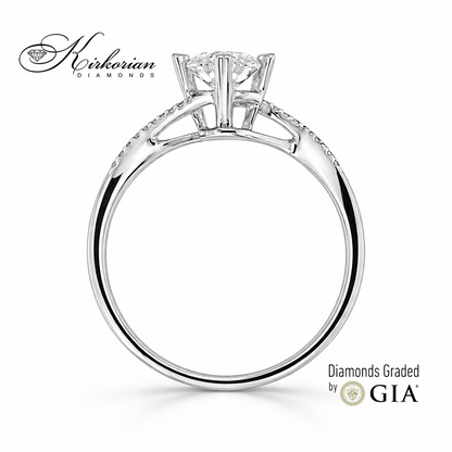 Годежен пръстен от бяло злато 18k с диаманти 0.55ct GIA – модел RN485
