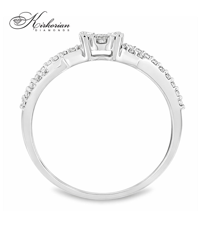 Годежен пръстен с диаманти 0.25 ct от бяло злато 18К – модел RN53B