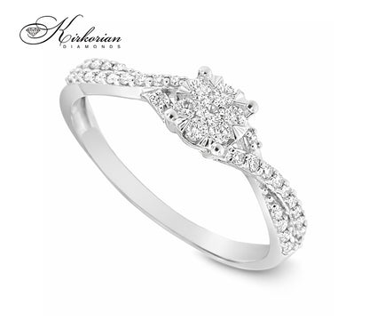 Годежен пръстен с диаманти 0.25 ct от бяло злато 18К – модел RN53B