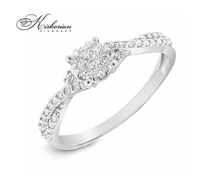 Годежен пръстен с диаманти 0.25 ct от бяло злато 18К – модел RN53B