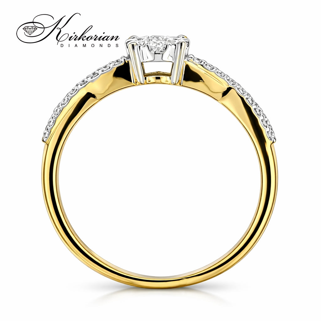 годежен пръстен клъстер диаманти 0.20 ct