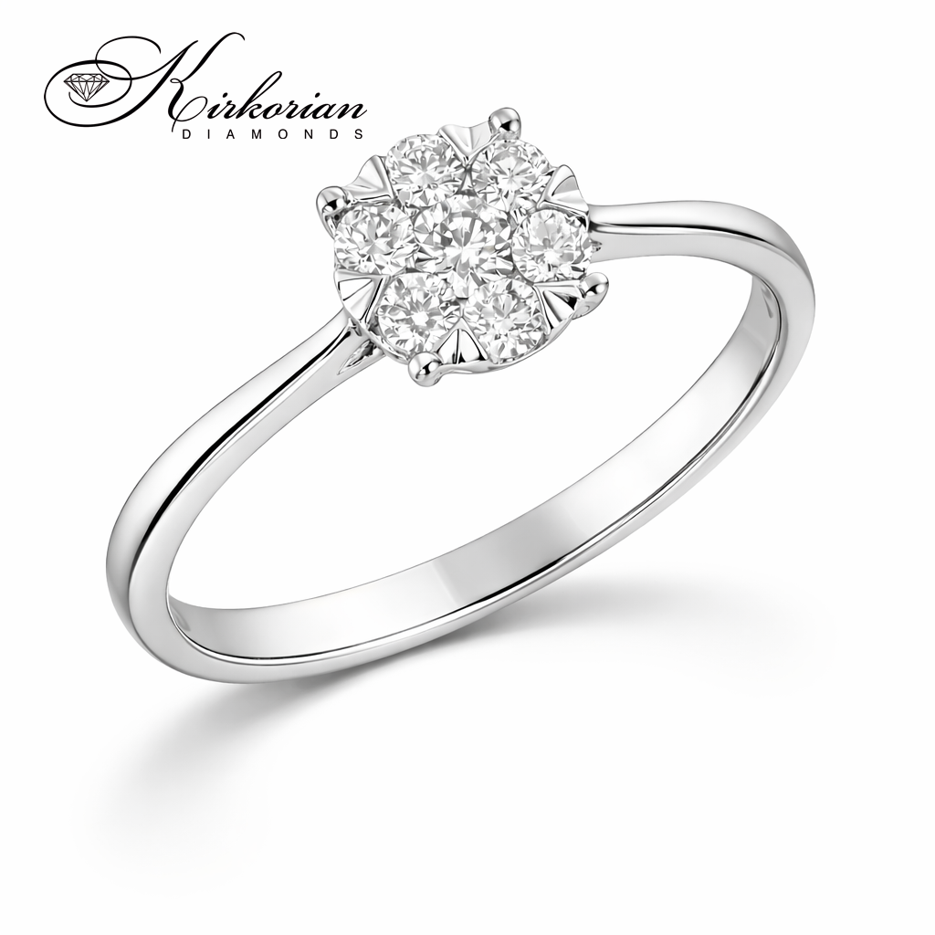 Годежен пръстен бяло злато 18к. с диаманти 0.25 карата код:RN64B