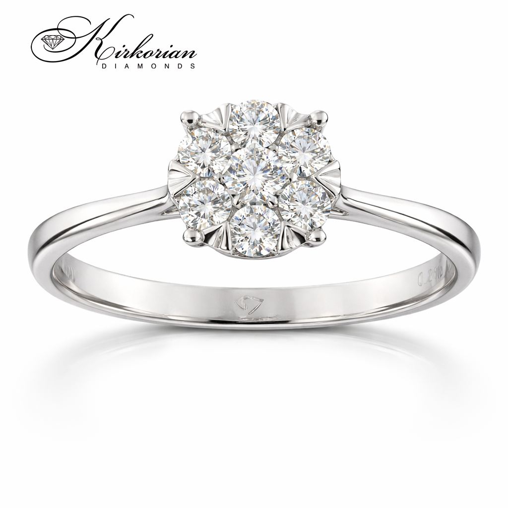 Годежен пръстен бяло злато 18к. с диаманти 0.25 карата код:RN64B