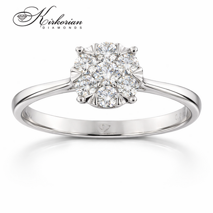 Годежен пръстен бяло злато 18к. с диаманти 0.25 карата код:RN64B