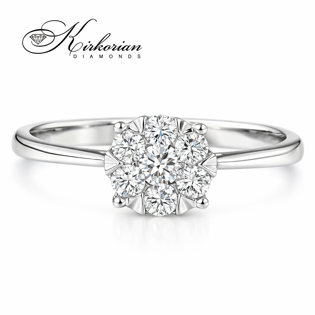 Годежен пръстен бяло злато 18к. с диаманти 0.25 карата код:RN64B