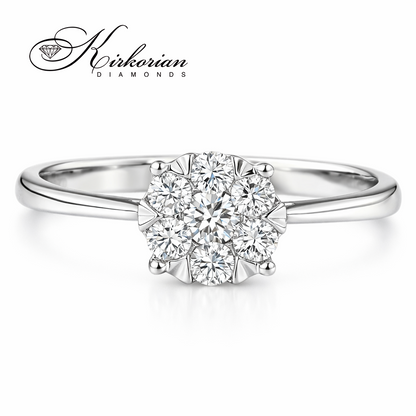 Годежен пръстен бяло злато 18к. с диаманти 0.25 карата код:RN64B