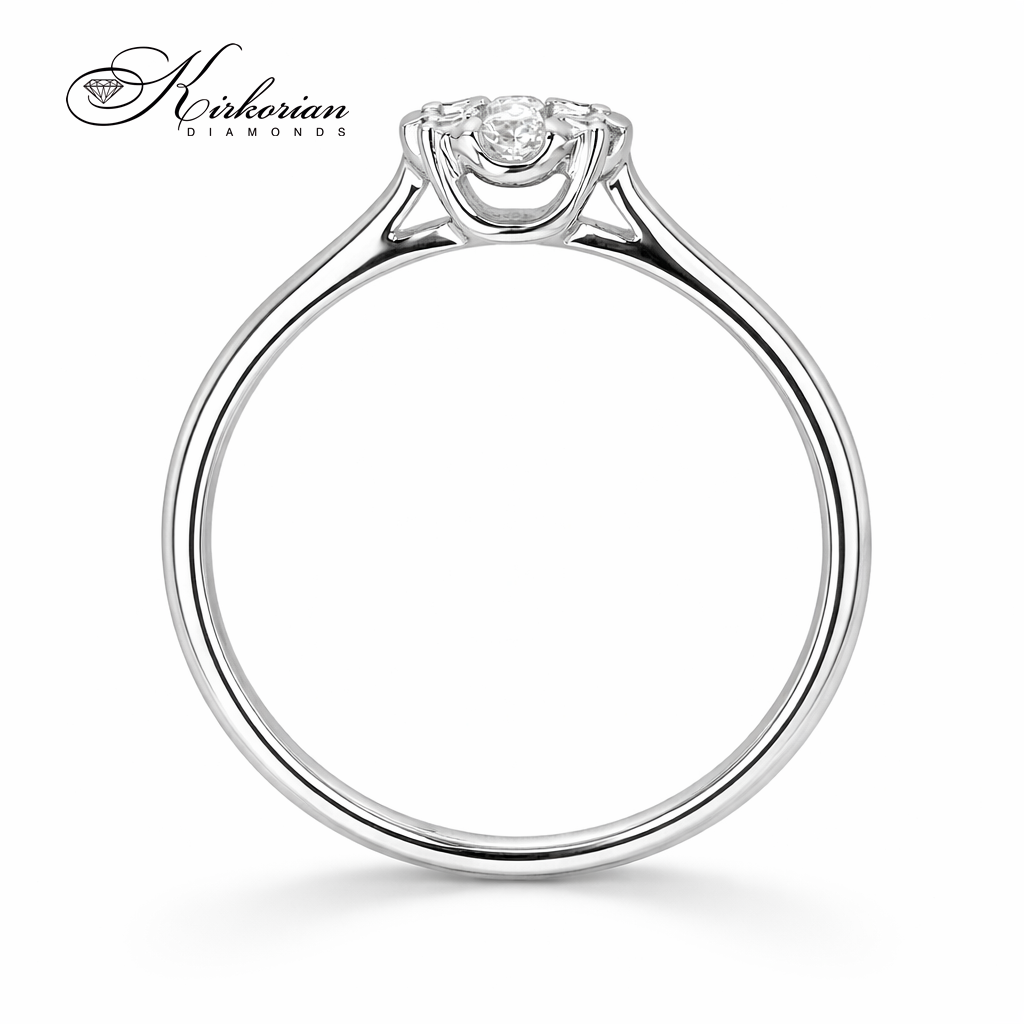 Годежен пръстен бяло злато 18к. с диаманти 0.25 карата код:RN64B