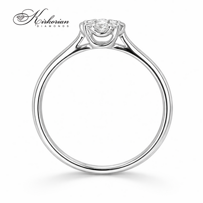 Годежен пръстен бяло злато 18к. с диаманти 0.25 карата код:RN64B