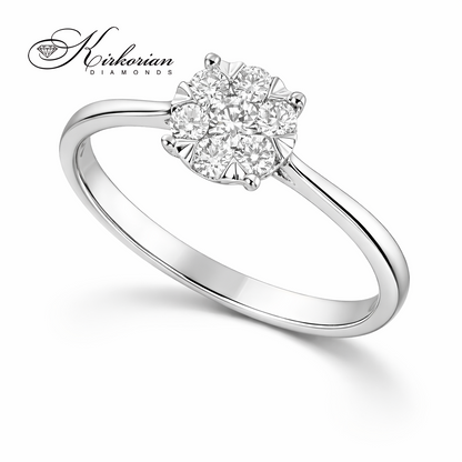 Годежен пръстен бяло злато 18к. с диаманти 0.25 карата код:RN64B