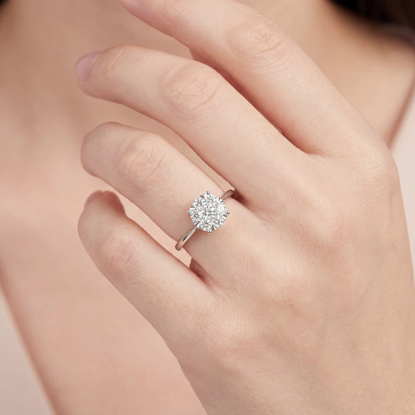 Годежен пръстен бяло злато 18к. с диаманти 0.25 карата код:RN64B