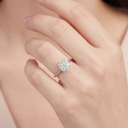 Годежен пръстен бяло злато 18к. с диаманти 0.25 карата код:RN64B