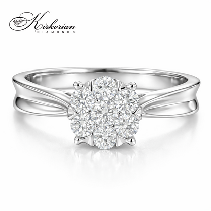 Годежен пръстен от бяло злато 18k с диаманти 0.34ct – модел RN67B