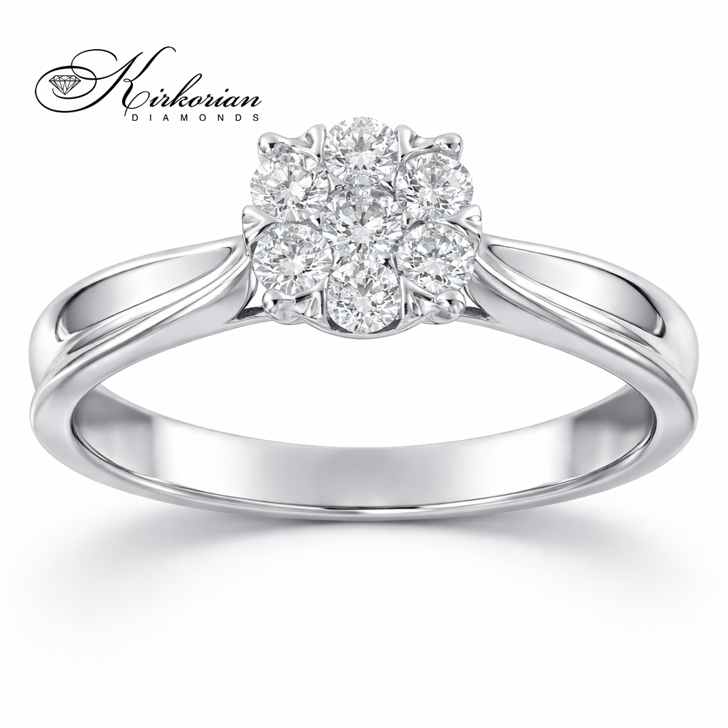 Годежен пръстен от бяло злато 18k с диаманти 0.34ct – модел RN67B