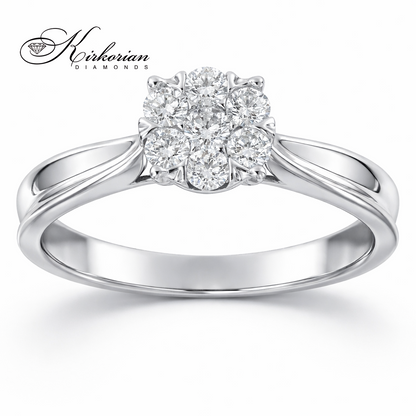 Годежен пръстен от бяло злато 18k с диаманти 0.34ct – модел RN67B