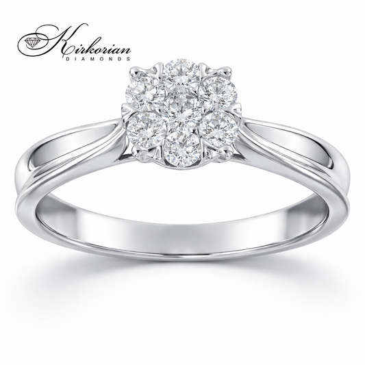 Годежен пръстен от бяло злато 18k с диаманти 0.34ct – модел RN67B