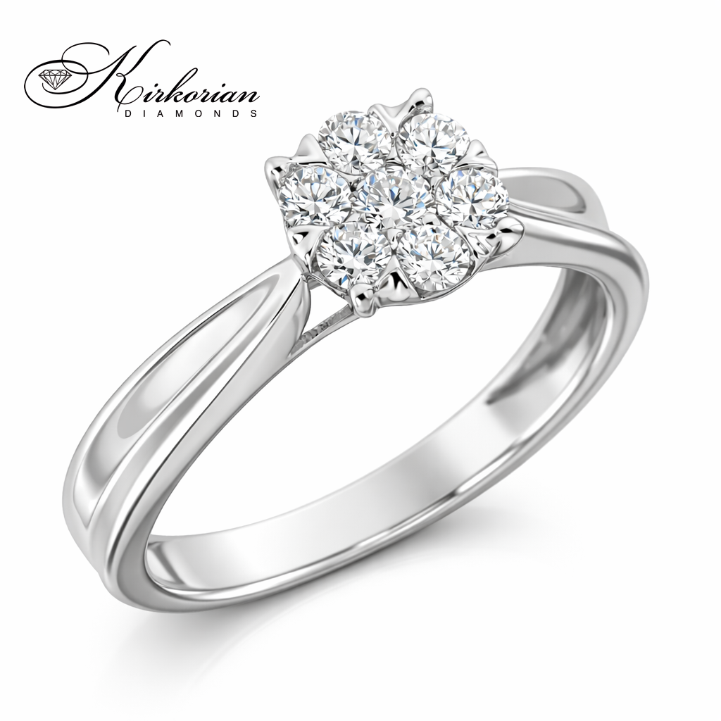 Годежен пръстен с диаманти 0.34 ct от бяло злато 14К – модел RN67