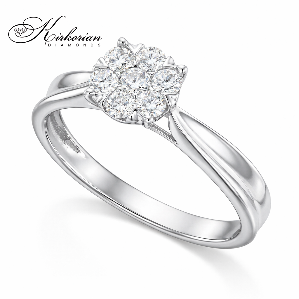 Годежен пръстен от бяло злато 18k с диаманти 0.34ct – модел RN67B