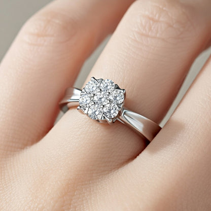 Годежен пръстен от бяло злато 18k с диаманти 0.34ct – модел RN67B